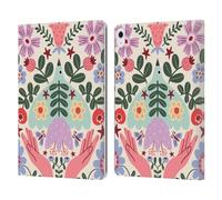Head Case Designs Officially Licensed Gabriela Thomeu Folk Flora Floral Leather Wallet Case Compatible With Apple iPad Air 13 2024/2025
