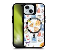 Head Case Designs Officially Licensed Gilmore Girls Cartoon Pattern Character Icons Black Shockproof Bumper Case [Military Grade Protection] Compatible with Apple iPhone 15 and Compatible with MagSafe