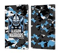Head Case Designs Officially Licensed Glasgow Warriors Camouflage Logo 2 Leather Wallet Case Compatible With Apple iPad 10.2 2019/2020/2021