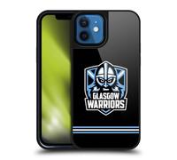 Head Case Designs Officially Licensed Glasgow Warriors Stripes Black Logo Gel Armour Case [Military Grade Protection] Compatible With Apple iPhone 12 / iPhone 12 Pro