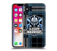 Head Case Designs Officially Licensed Glasgow Warriors Tartan Logo Soft Gel Case [Military Grade Protection] Compatible With Apple iPhone X/iPhone XS