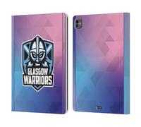 Head Case Designs Officially Licensed Glasgow Warriors Training 2025/26 Crest Kit Leather Wallet Case Compatible With Apple iPad Pro 13 M4 2024
