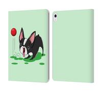 Head Case Designs Officially Licensed Grace Illustration Boston Terrier Dogs Leather Wallet Case Compatible With Apple iPad Air 13 2024/2025