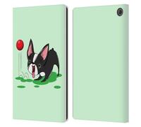 Head Case Designs Officially Licensed Grace Illustration Boston Terrier Dogs Leather Wallet Case Compatible With Amazon Fire Max 11 2023