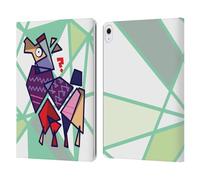Head Case Designs Officially Licensed Grace Illustration Cubist Llama Leather Wallet Case Compatible With Apple iPad Air 13 2024/2025