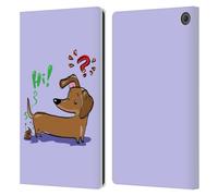 Head Case Designs Officially Licensed Grace Illustration Dachshund Dogs Leather Wallet Case Compatible With Amazon Fire Max 11 2023