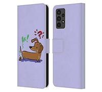 Head Case Designs Officially Licensed Grace Illustration Dachshund Dogs Leather Wallet Case Compatible With Samsung Galaxy A13 (2022)