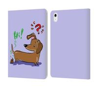 Head Case Designs Officially Licensed Grace Illustration Dachshund Dogs Leather Wallet Case Compatible With Apple iPad Air 11 2020/2022/2024/2025