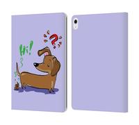 Head Case Designs Officially Licensed Grace Illustration Dachshund Dogs Leather Wallet Case Compatible With Apple iPad Air 13 2024/2025