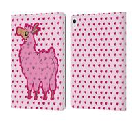 Head Case Designs Officially Licensed Grace Illustration In Love Llama Leather Wallet Case Compatible With Apple iPad Air 13 2024/2025