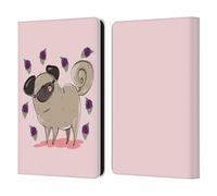 Head Case Designs Officially Licensed Grace Illustration Pug Dogs Leather Wallet Case Compatible With Amazon Kindle Paperwhite 6