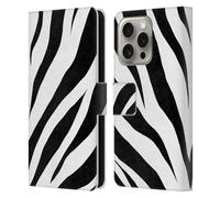 Head Case Designs Officially Licensed Grace Illustration with Zebra Animal Prints Leather Wallet Case Compatible With Apple iPhone 16 Pro