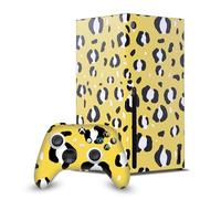 Head Case Designs Officially Licensed Grace Illustration Yellow Leopard Art Mix Game Console Wrap and Game Controller Skin Bundle Compatible With Xbox Series X