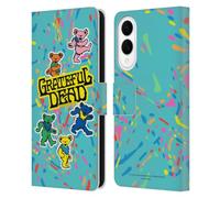 Head Case Designs Officially Licensed Grateful Dead Bear Color Splatter Trends Leather Wallet Case Compatible With Samsung Galaxy S25 Edge