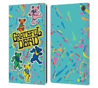 Head Case Designs Officially Licensed Grateful Dead Bear Color Splatter Trends Leather Wallet Case Compatible With Amazon Fire Max 11 2023