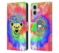 Head Case Designs Officially Licensed Grateful Dead Bear Tie Dye Trends Leather Wallet Case Compatible With Apple iPhone 16