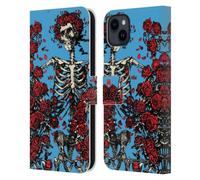 Head Case Designs Officially Licensed Grateful Dead Bertha Skull Roses Trends Leather Wallet Case Compatible With Apple iPhone 15 Plus