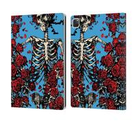 Head Case Designs Officially Licensed Grateful Dead Bertha Skull Roses Trends Leather Wallet Case Compatible With Apple iPad Pro 13 M4 2024