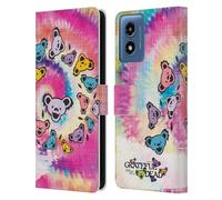 Head Case Designs Officially Licensed Grateful Dead Tie Dye Graphics Leather Wallet Case Compatible With Motorola Moto G Play (2024)