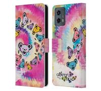 Head Case Designs Officially Licensed Grateful Dead Tie Dye Graphics Leather Wallet Case Compatible With Motorola Moto G (2023)