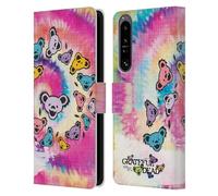 Head Case Designs Officially Licensed Grateful Dead Tie Dye Graphics Leather Wallet Case Compatible With Sony Xperia 1 IV