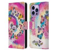 Head Case Designs Officially Licensed Grateful Dead Tie Dye Graphics Leather Wallet Case Compatible With Apple iPhone 14 Pro Max