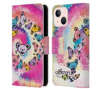 Head Case Designs Officially Licensed Grateful Dead Tie Dye Graphics Leather Wallet Case Compatible With Apple iPhone 13 Mini