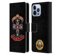 Head Case Designs Officially Licensed Guns N' Roses Appetite For Destruction Key Art Leather Wallet Case Compatible With Apple iPhone 13 Pro Max