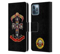 Head Case Designs Officially Licensed Guns N' Roses Appetite For Destruction Key Art Leather Wallet Case Compatible With Apple iPhone 12 / iPhone 12 Pro