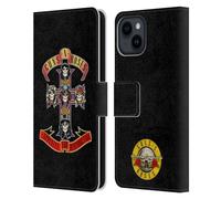 Head Case Designs Officially Licensed Guns N' Roses Appetite For Destruction Key Art Leather Wallet Case Compatible With Apple iPhone 15