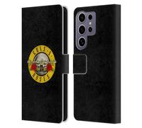 Head Case Designs Officially Licensed Guns N' Roses Bullet Logo Key Art Leather Wallet Case Compatible with Samsung Galaxy S25 Ultra