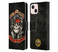 Head Case Designs Officially Licensed Guns N' Roses McKagan Vintage Leather Wallet Case Compatible With Apple iPhone 13
