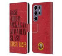 Head Case Designs Officially Licensed Guns N' Roses Names Vintage Leather Wallet Case Compatible with Samsung Galaxy S25 Ultra