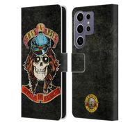 Head Case Designs Officially Licensed Guns N' Roses Rose Vintage Leather Wallet Case Compatible with Samsung Galaxy S25 Ultra
