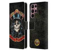 Head Case Designs Officially Licensed Guns N' Roses Slash Vintage Leather Wallet Case Compatible With Samsung Galaxy S22 Ultra 5G