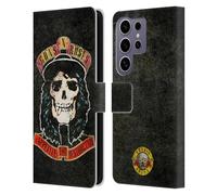 Head Case Designs Officially Licensed Guns N' Roses Stradlin Vintage Leather Wallet Case Compatible with Samsung Galaxy S25 Ultra