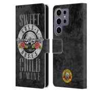 Head Case Designs Officially Licensed Guns N' Roses Sweet Child O' Mine Vintage Leather Wallet Case Compatible with Samsung Galaxy S25 Ultra
