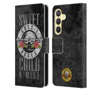 Head Case Designs Officially Licensed Guns N' Roses Sweet Child O' Mine Vintage Leather Wallet Case Compatible With Samsung Galaxy S24 5G