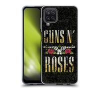 Head Case Designs Officially Licensed Guns N' Roses Text Logo Pistol Key Art Gel Case [Military Grade Protection] Compatible With Samsung Galaxy A12 (2020)