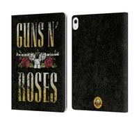Head Case Designs Officially Licensed Guns N' Roses Text Logo Pistol Key Art Leather Wallet Case Compatible With Apple iPad Air 13 2024/2025