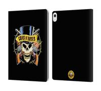 Head Case Designs Officially Licensed Guns N' Roses Top Hat Skull Key Art Leather Wallet Case Compatible With Apple iPad Air 13 2024/2025