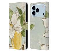Head Case Designs Officially Licensed Haley Bush Magnolia Yellow Vase Floral Painting Leather Wallet Case Compatible With Apple iPhone 17 Pro
