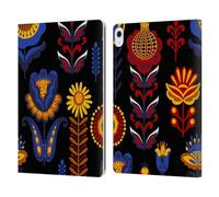Head Case Designs Officially Licensed Haroulita Modern Blue Ethnic Pattern Leather Wallet Case Compatible With Apple iPad Air 13 2024/2025