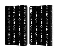 Head Case Designs Officially Licensed Haroulita Moon Celestial Black And White Leather Wallet Case Compatible With Apple iPad Air 13 2024/2025