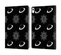 Head Case Designs Officially Licensed Haroulita Planet And Sun Celestial Black And White Leather Wallet Case Compatible With Apple iPad Air 13 2024/2025