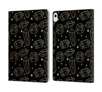 Head Case Designs Officially Licensed Haroulita Prism Celestial Gold Leather Wallet Case Compatible With Apple iPad Air 13 2024/2025