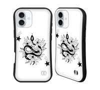 Head Case Designs Officially Licensed Haroulita Snake And Flower Celestial Tattoo Hybrid Case Compatible With Apple iPhone 16 Plus