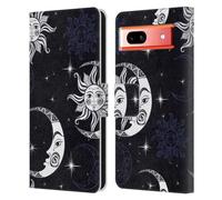 Head Case Designs Officially Licensed Haroulita Star And Moon Black Magick - Tarot - Mystical Leather Wallet Case Compatible With Google Pixel 7a
