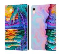 Head Case Designs Officially Licensed Haroulita Sunset Sceneries Leather Wallet Case Compatible With Apple iPad mini (2021/2024)