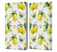 Head Case Designs Officially Licensed Haroulita White Lemons Fruits Leather Wallet Case Compatible With Amazon Fire Max 11 2023
